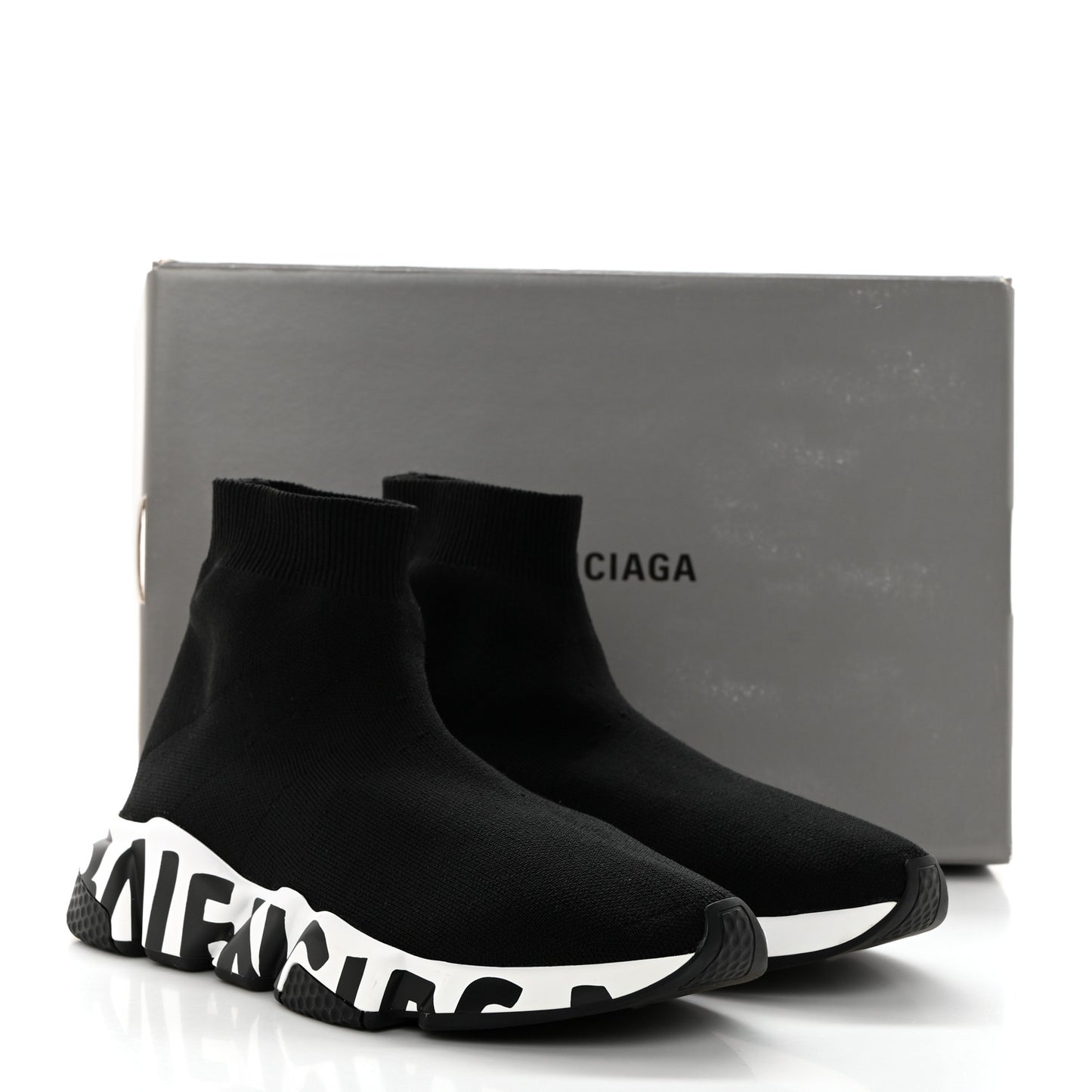 Neoprene Knit Womens Speed Graffiti Sneakers 38 Black White
