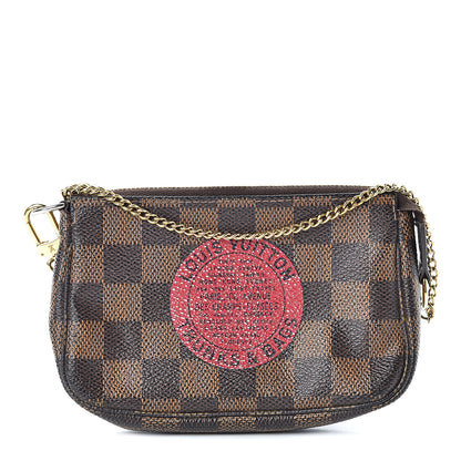 Louis Vuitton Damier Ebene Complice Trunks and Bags Mini Pochette Accessories Red 1 of 10