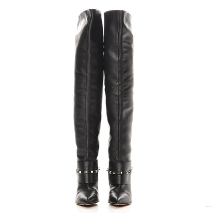 Valentino Garavani Calfskin Rockstud Over The Knee Boots 40.5 Black 2 of 11