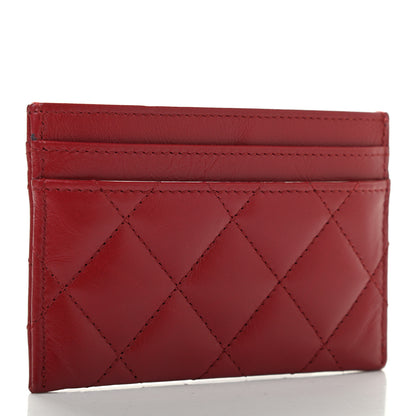 Chanel Aged Calfskin Quilted Reissue Card Holder Red 3 of 11