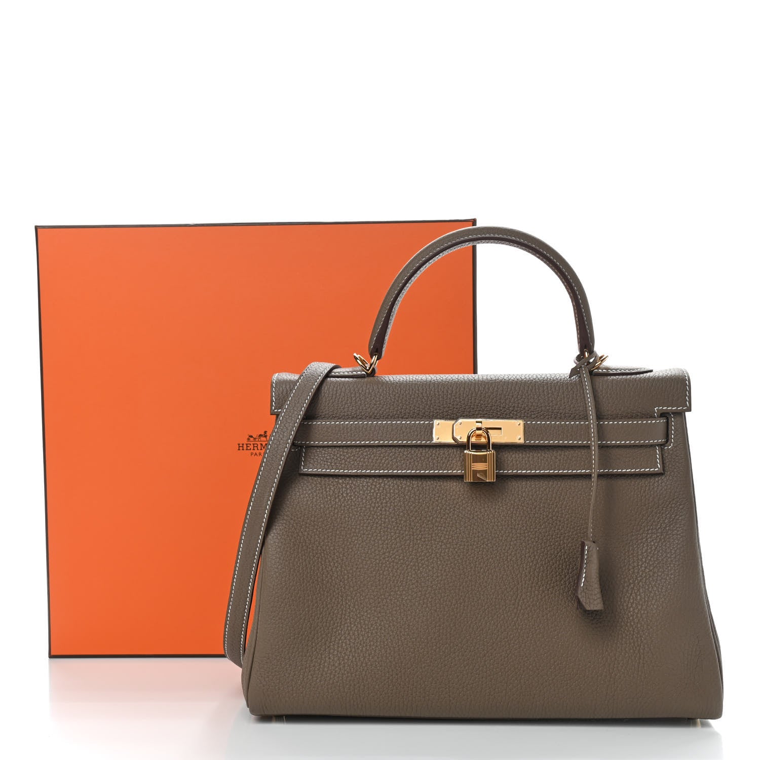 Hermes Togo Kelly Retourne 32 Etoupe 11 of 11