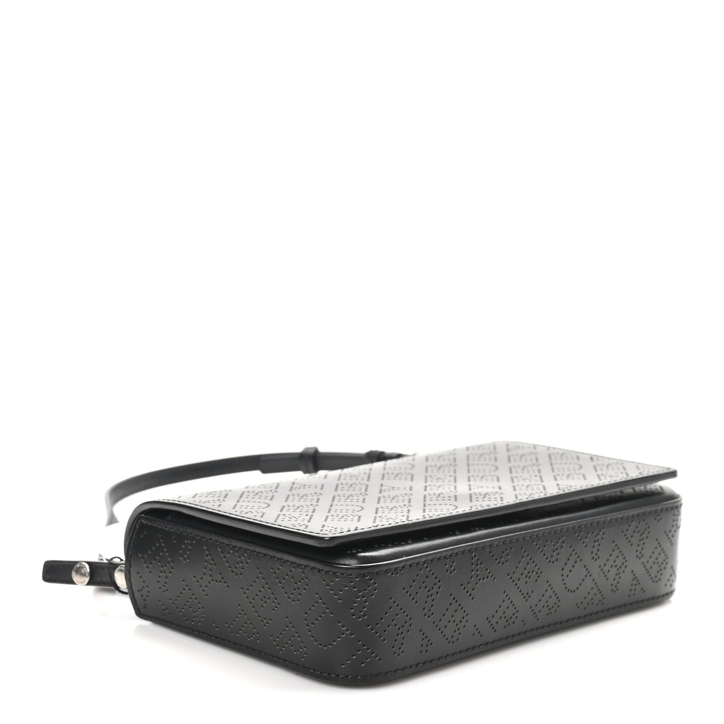 Calfskin Perforated Logo Hampshire Crossbody Black