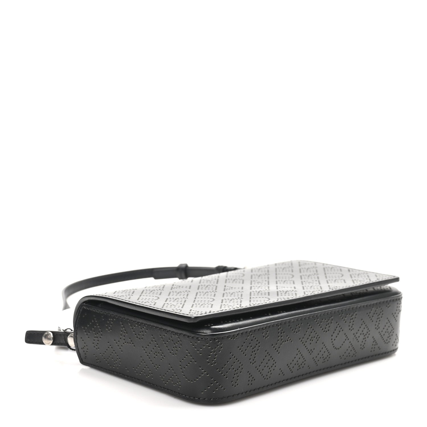 Burberry Calfskin Perforated Logo Hampshire Crossbody Black 4 of 9