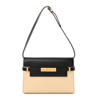 Saint Laurent Smooth Calfskin Manhattan Shoulder Bag Black Beige 1 of 12