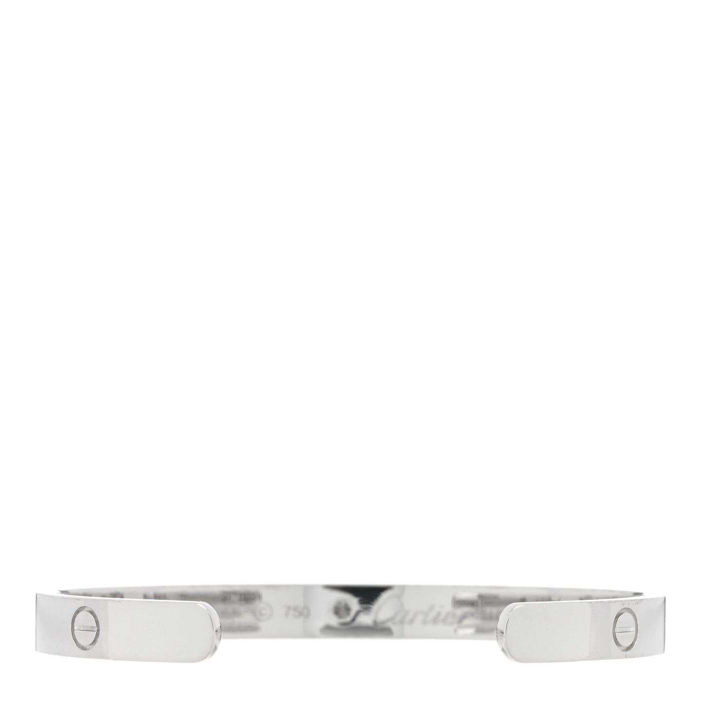 18K White Gold 1 Diamond LOVE Cuff Bracelet 18