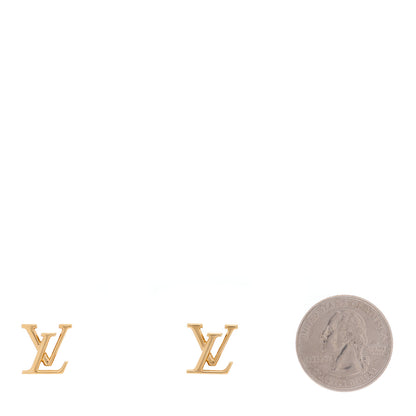 Louis Vuitton Metal LV Iconic Earrings Gold 2 of 4
