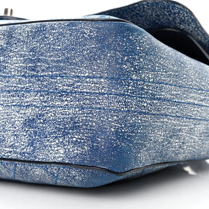 Chanel Crackled Calfskin Jumbo Double Flap Blue 10 of 12