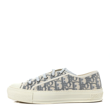 Christian Dior Canvas Oblique Walk'N'Dior Low Top Sneakers 38 Grey Stone 1 of 7