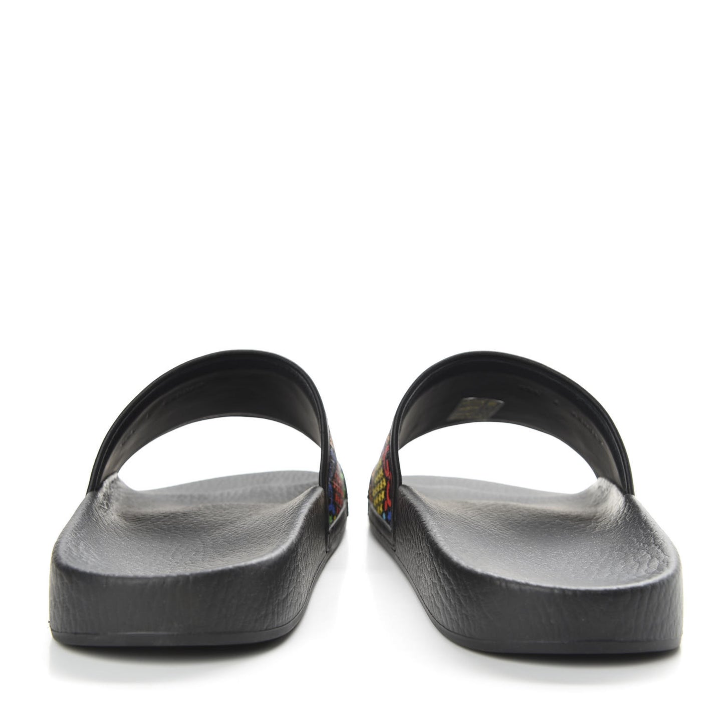 GG Supreme Monogram Psychedelic Mens Slide Sandals 7 Black Multicolor