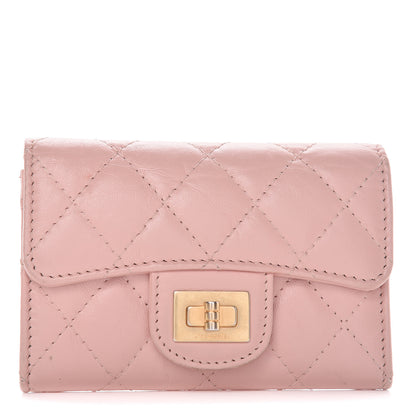 Chanel Aged Calfskin Quilted Reissue Flap Card Holder Pink 1 of 15