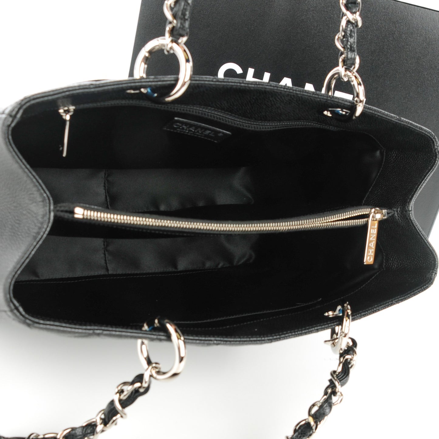 Caviar Quilted Grand Shopping Tote GST Black