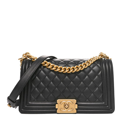 Chanel Lambskin Quilted Medium Boy Flap Black 1 of 11