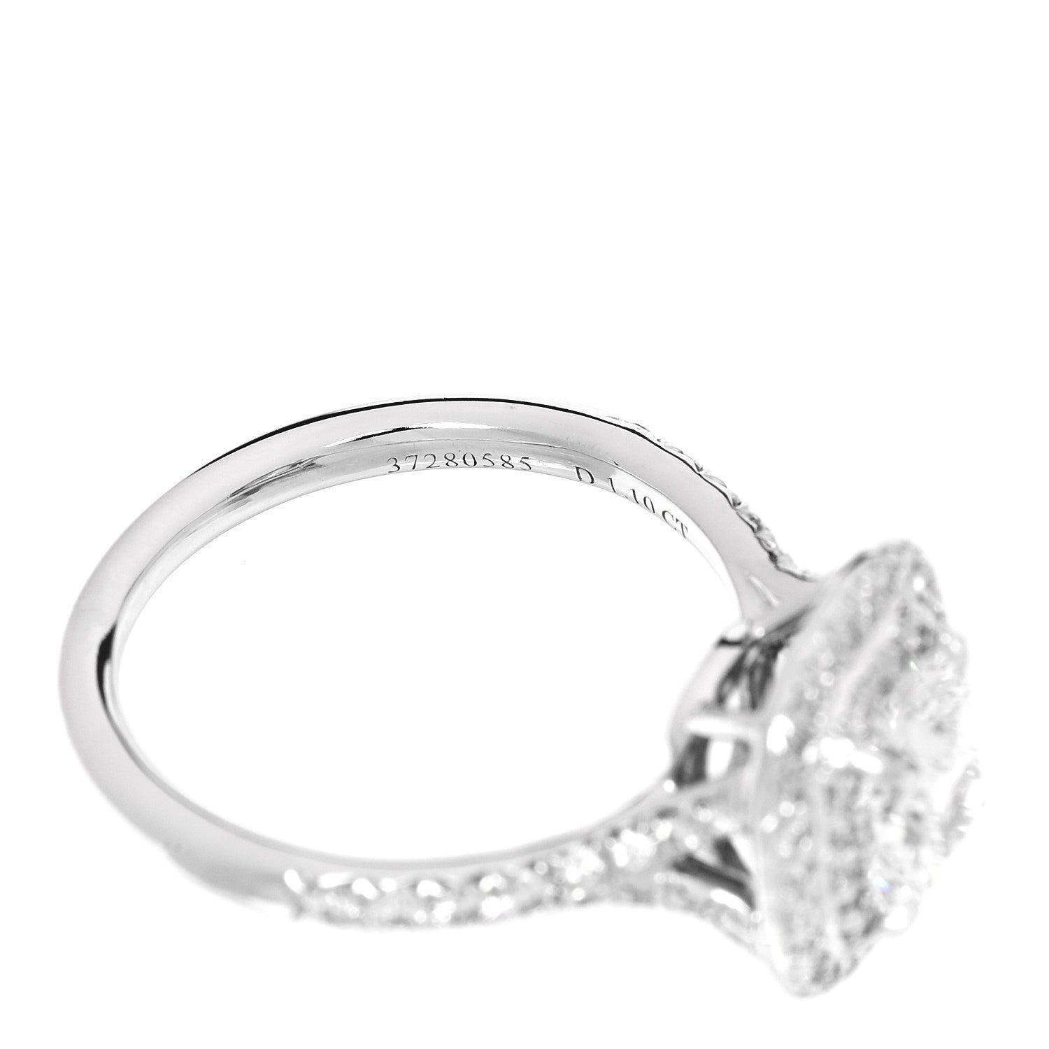Tiffany Platinum Diamond 1.10ct Soleste Cushion Cut Double Halo Engagement Ring 49 4.75 6 of 7