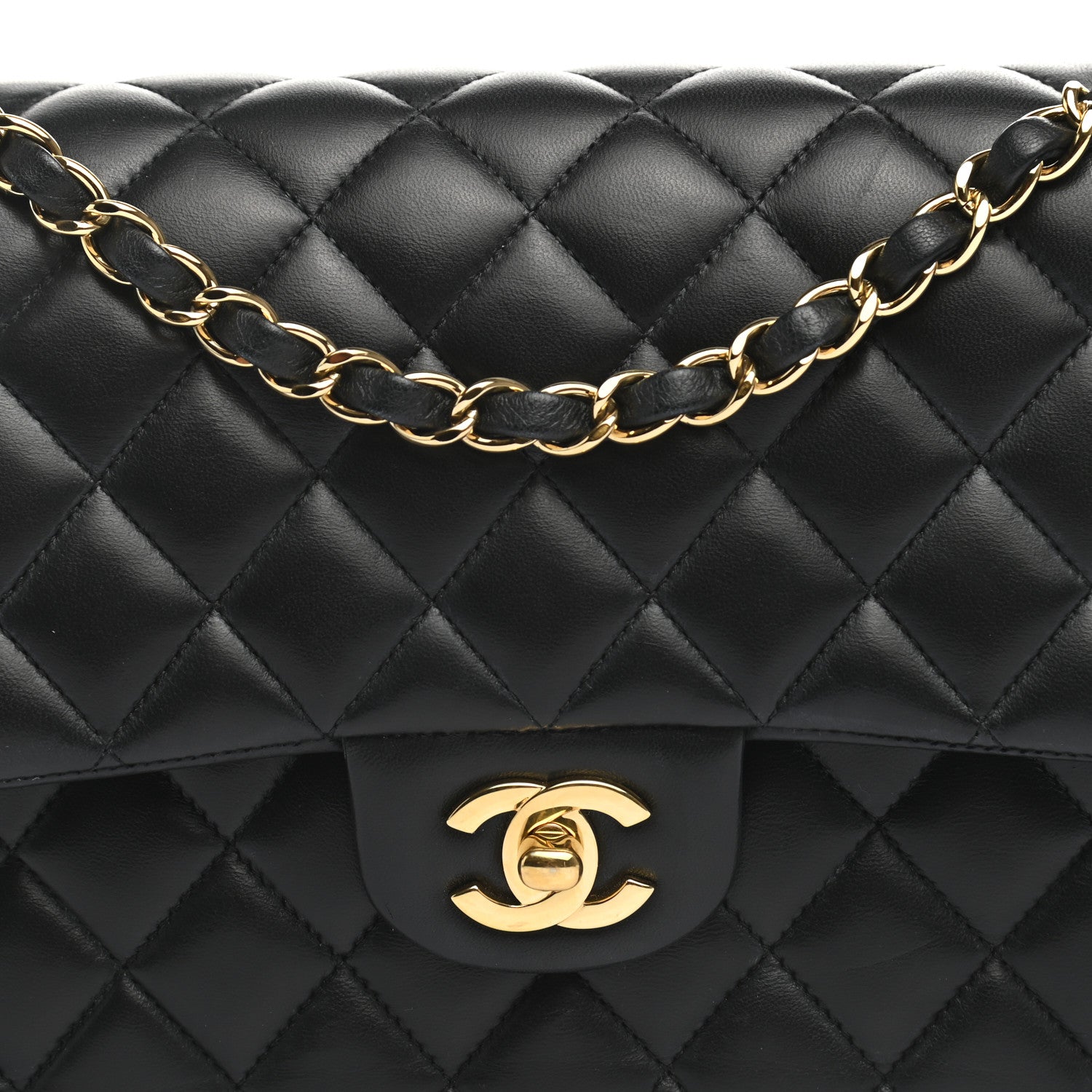 Chanel Lambskin Quilted Medium Double Flap Black 8 of 11