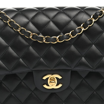 Chanel Lambskin Quilted Medium Double Flap Black 8 of 11
