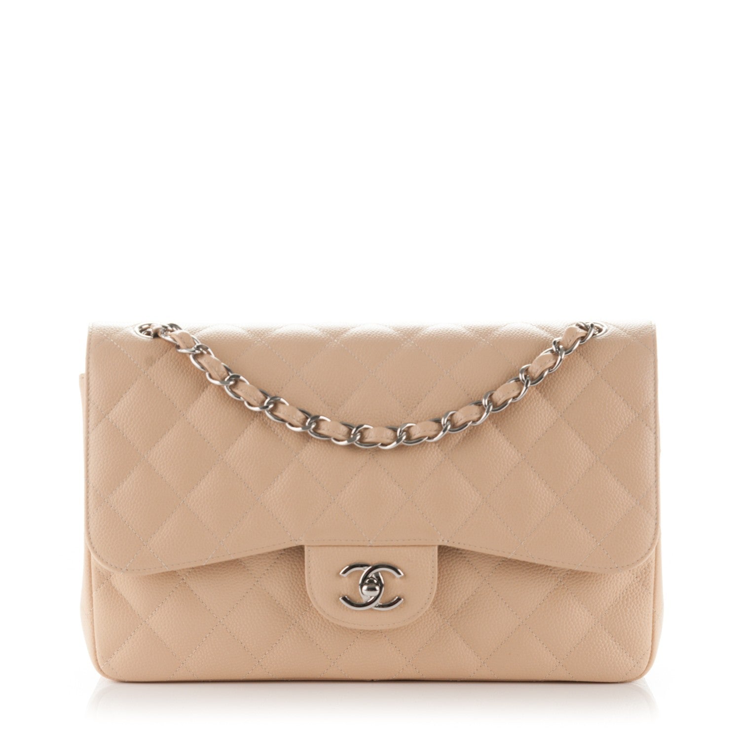 Chanel Caviar Quilted Jumbo Double Flap Beige Clair 1 of 9