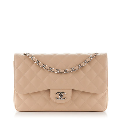 Chanel Caviar Quilted Jumbo Double Flap Beige Clair 1 of 9