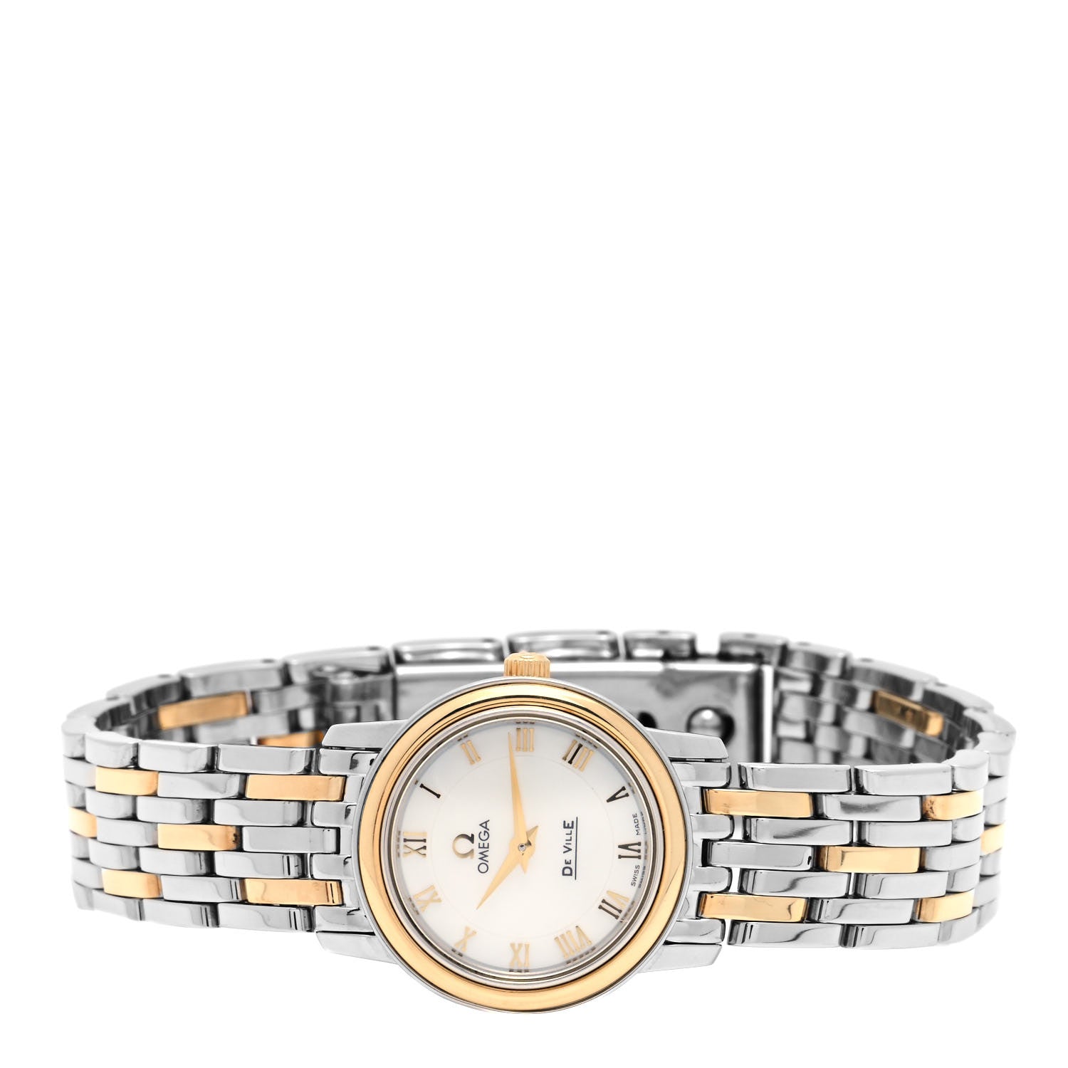 Omega Stainless Steel 18K Yellow Gold Mother of Pearl 22mm De Ville Prestige Quartz Watch 4370.71.00 2 of 4