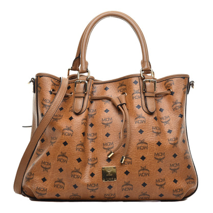 MCM Visetos Medium Drawstring Shopper Cognac 1 of 9
