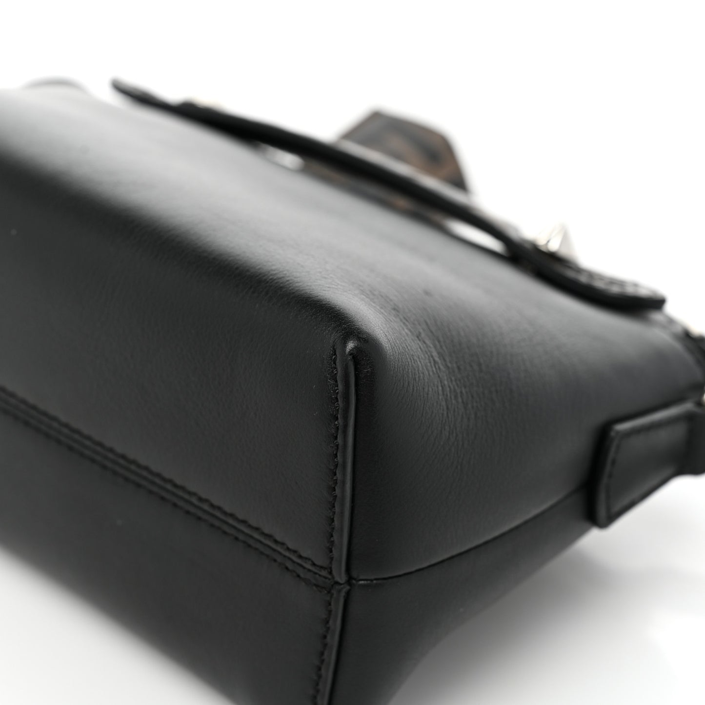 Vitello Dolce Bi-Color FF 1974 Embossed Mini By The Way Boston Bag Black Maya