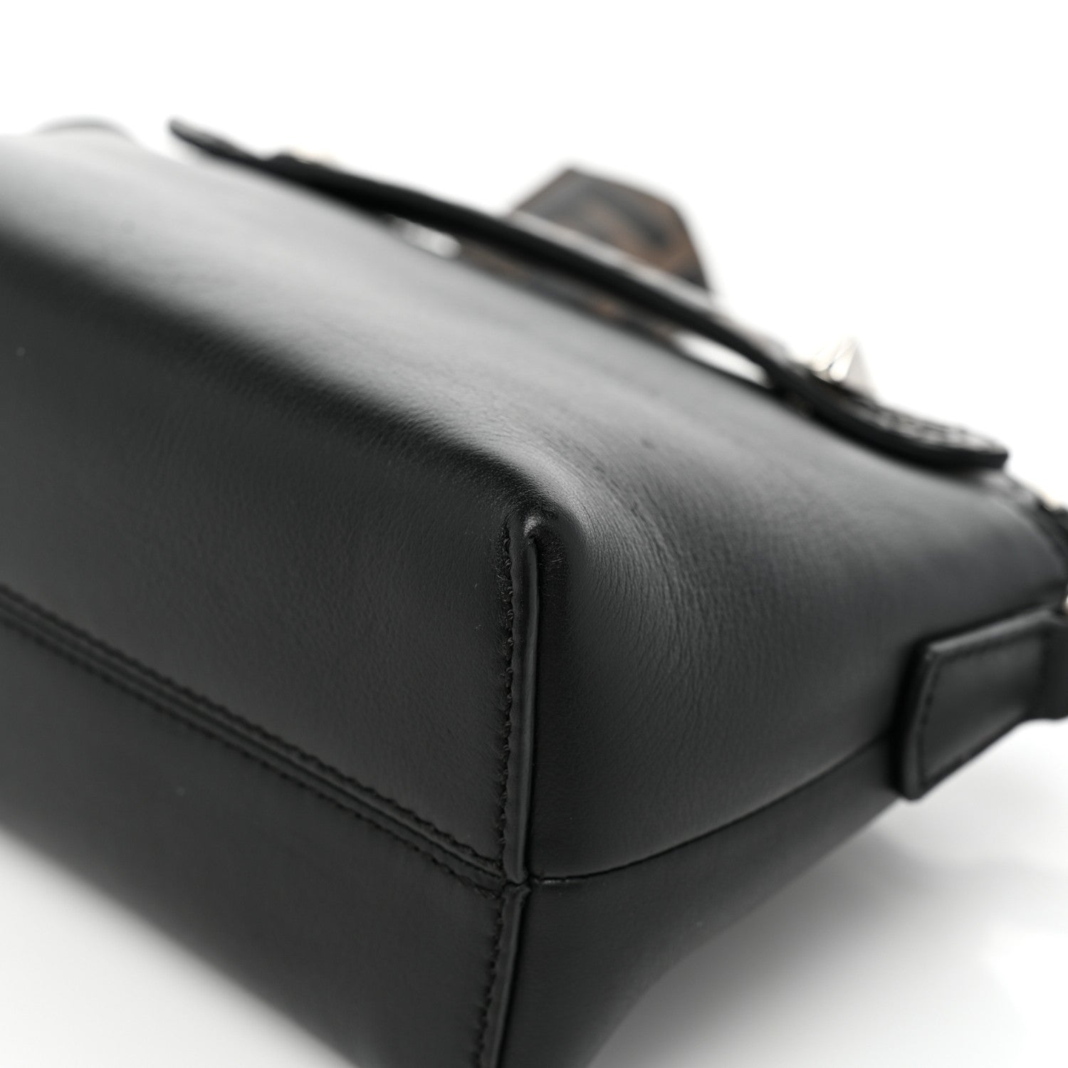Fendi Vitello Dolce Bi-Color FF 1974 Embossed Mini By The Way Boston Bag Black Maya 12 of 12