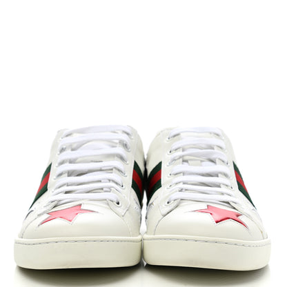 Gucci Calfskin Ayers Web Star Embroidered Womens Ace Sneakers 39.5 White Multi 2 of 12