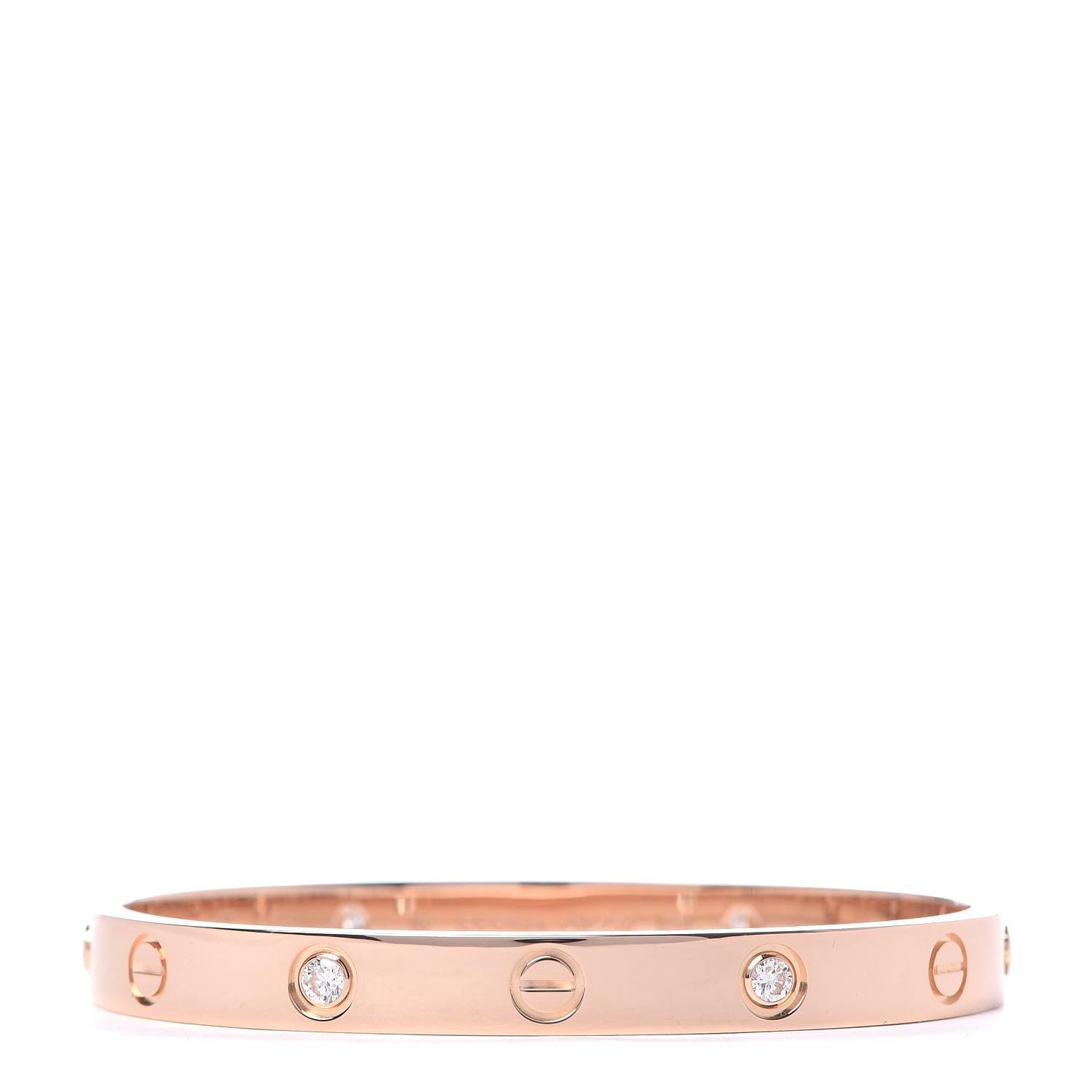 Cartier 18K Pink Gold 4 Diamond LOVE Bracelet 16 1 of 8