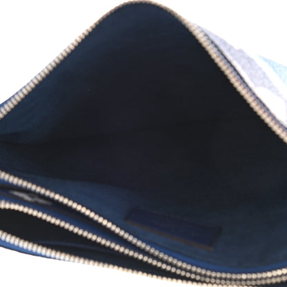 Louis Vuitton Monogram Giant Escale Double Zip Pochette Blue 6 of 8