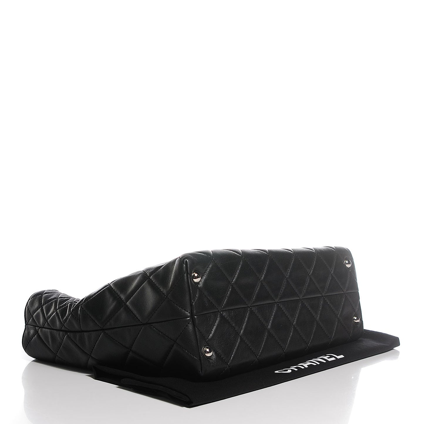 Calfskin Quilted Large In the Business Tote Black