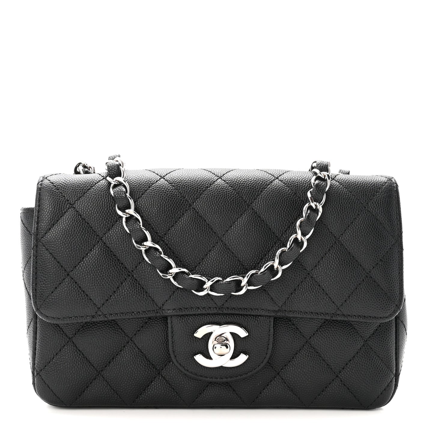 Caviar Quilted Mini Rectangular Flap Black