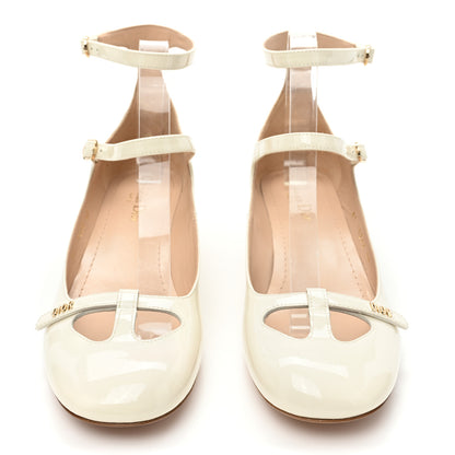 Christian Dior Patent Calfskin Aime Ballet Flats 40 White 2 of 11