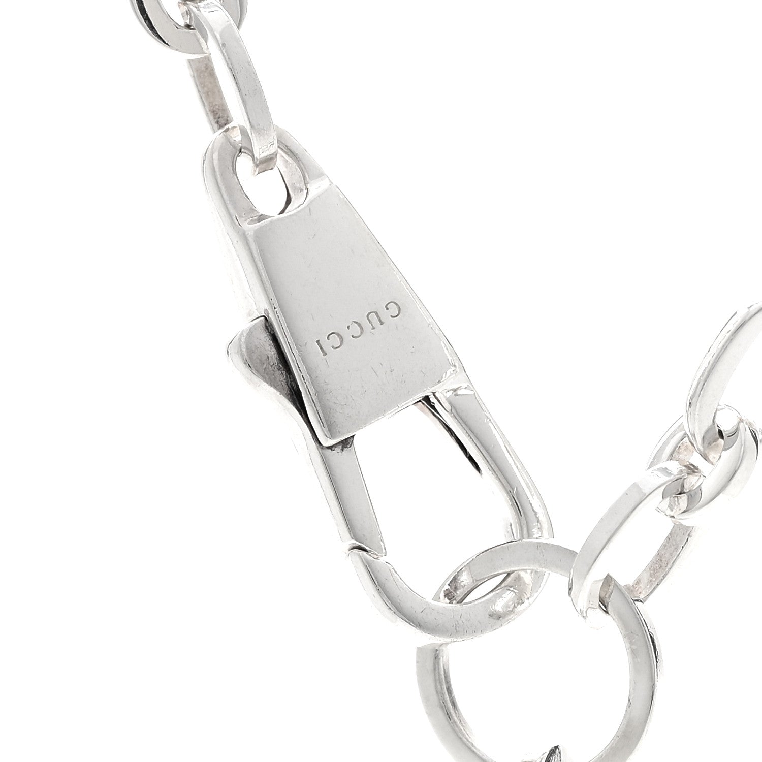 Gucci Sterling Silver Round Logo Pendant Necklace 5 of 5