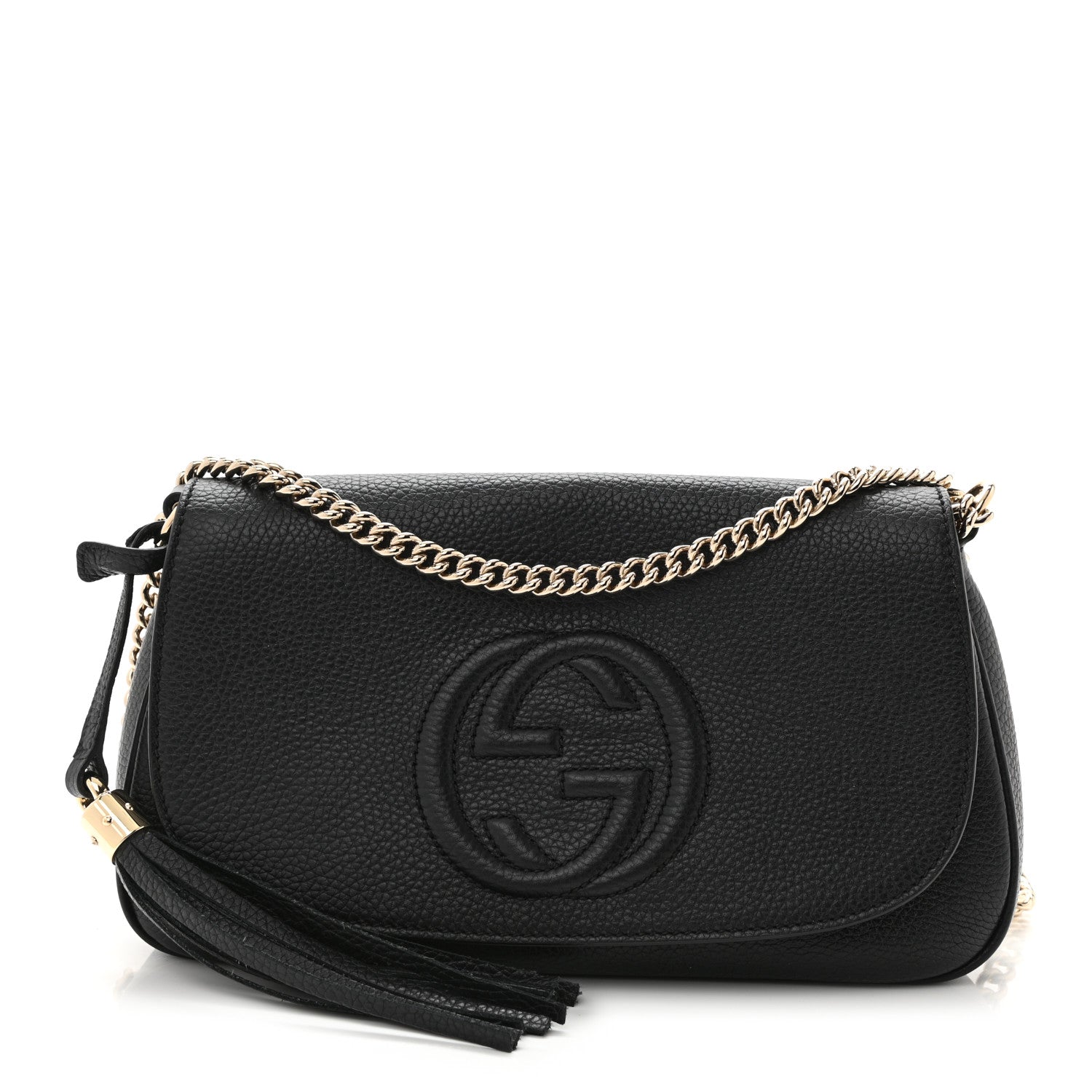 Gucci Pebbled Calfskin Medium Soho Flap Crossbody Black 1 of 10
