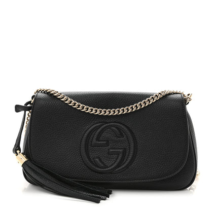 Gucci Pebbled Calfskin Medium Soho Flap Crossbody Black 1 of 10