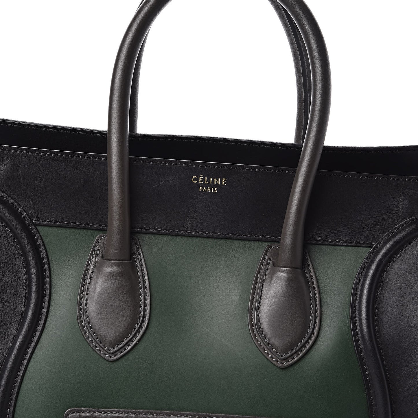 Smooth Calfskin Mini Tri-Color Luggage Forest