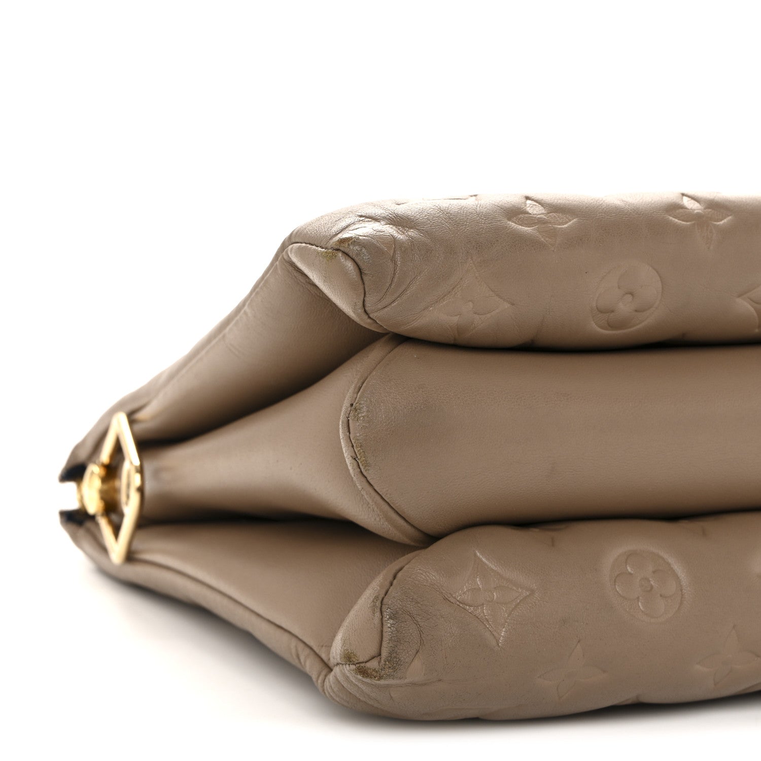 Louis Vuitton Lambskin Embossed Monogram Coussin MM Taupe 8 of 12