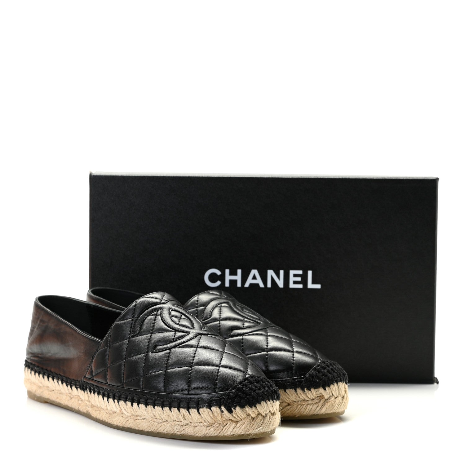 Chanel Lambskin Quilted CC Espadrilles 39 Black 10 of 10