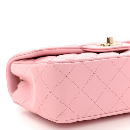 Chanel Lambskin Quilted Mini Rectangular Flap Pink 9 of 10