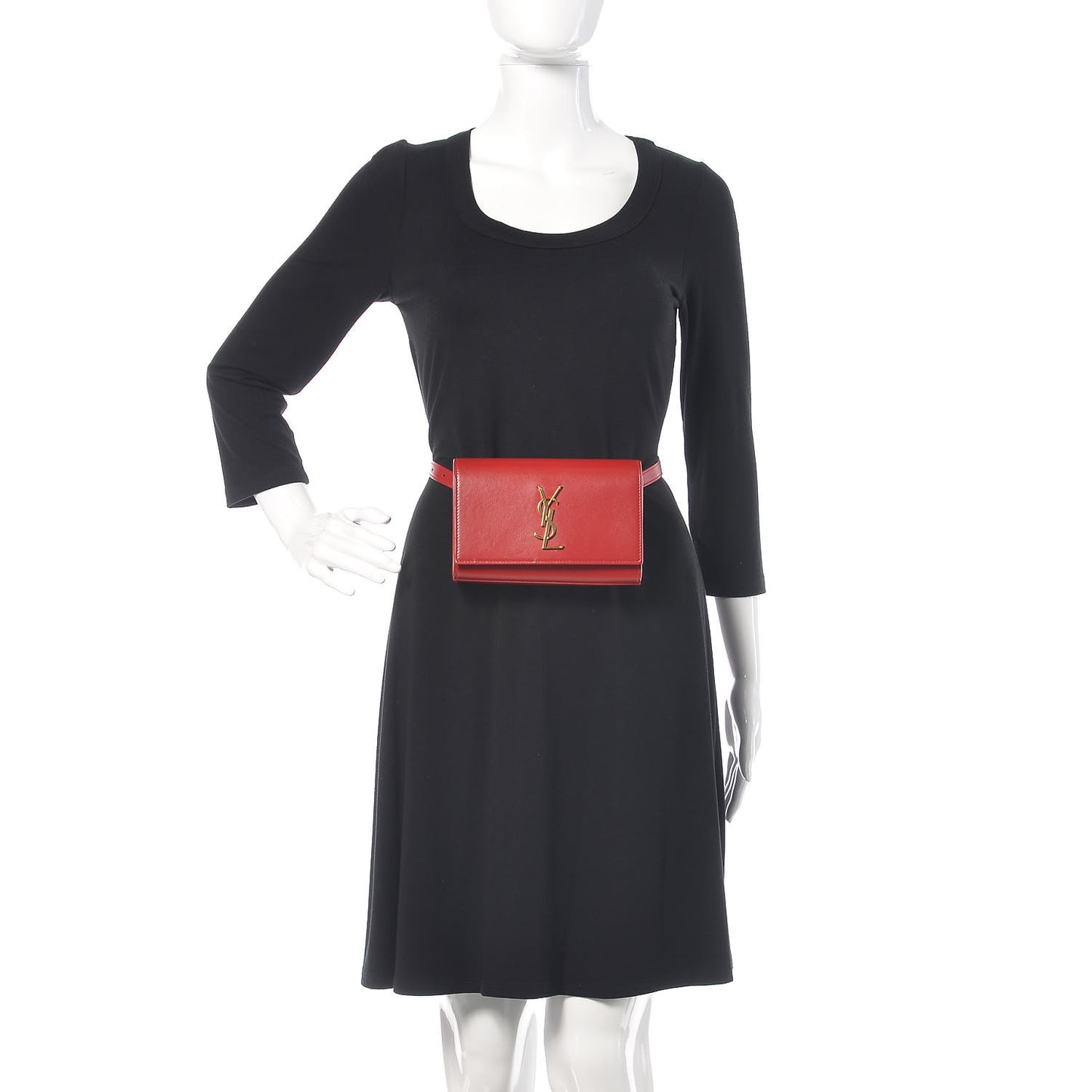 Smooth Calfskin Monogram Kate Belt Bag Red