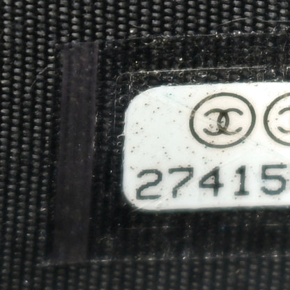 Chanel Lambskin Quilted Camellia Pouch With Handle Black 6 of 9