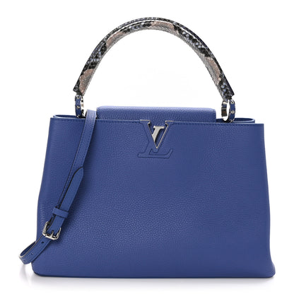 Louis Vuitton Taurillon Snakeskin Capucines MM Denim 1 of 11