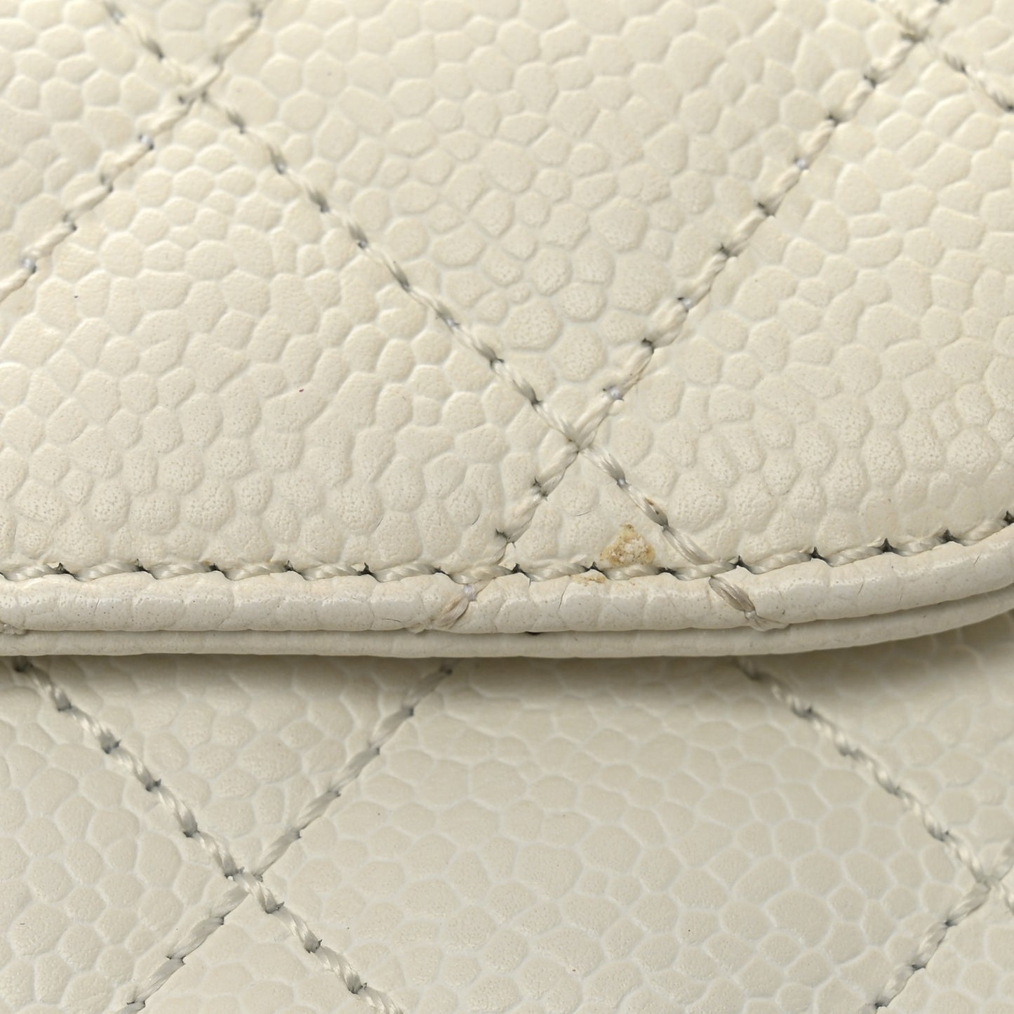 Caviar Quilted East West Flap White