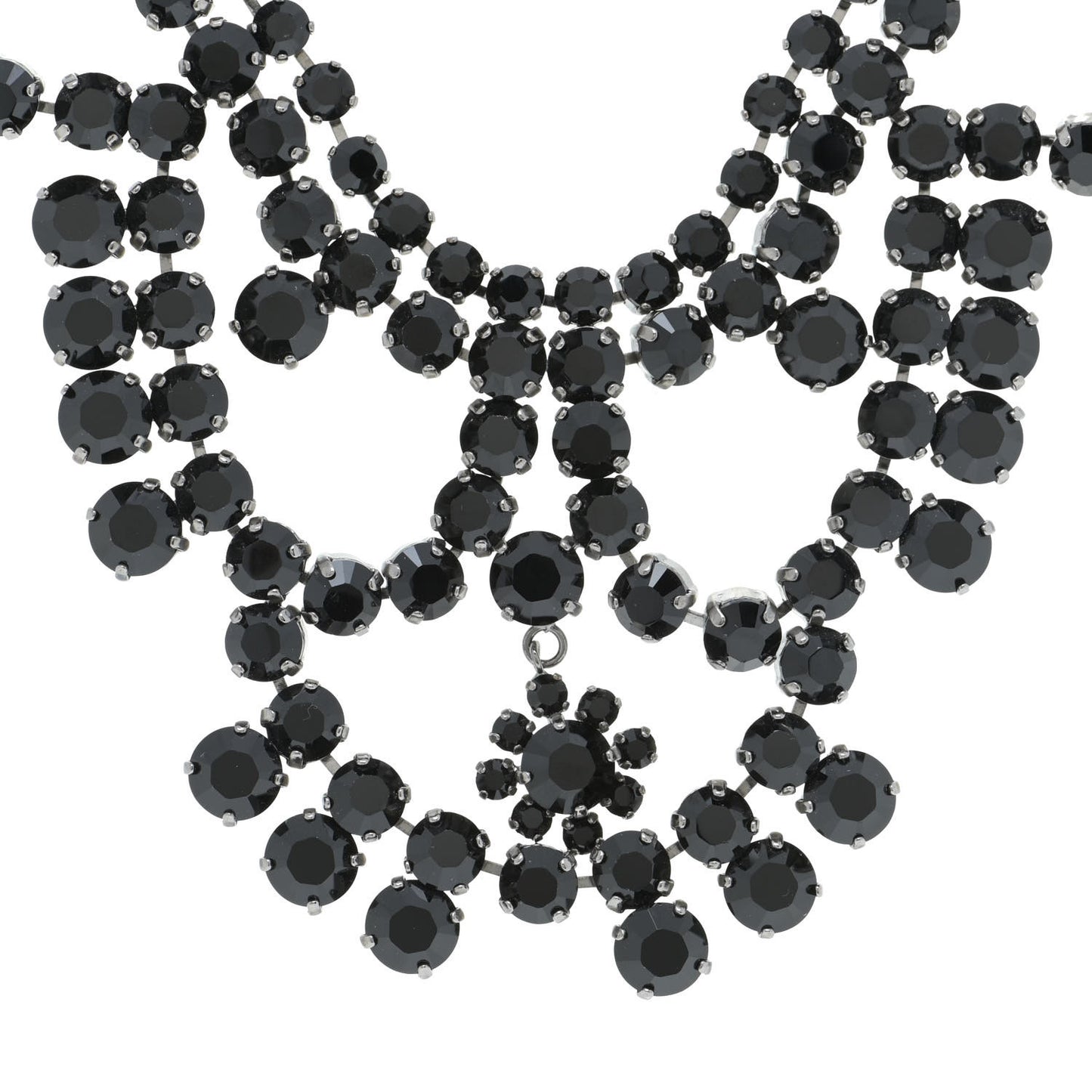 Crystal Necklace Black Silver