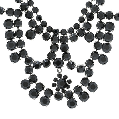 Saint Laurent Crystal Necklace Black Silver 4 of 6