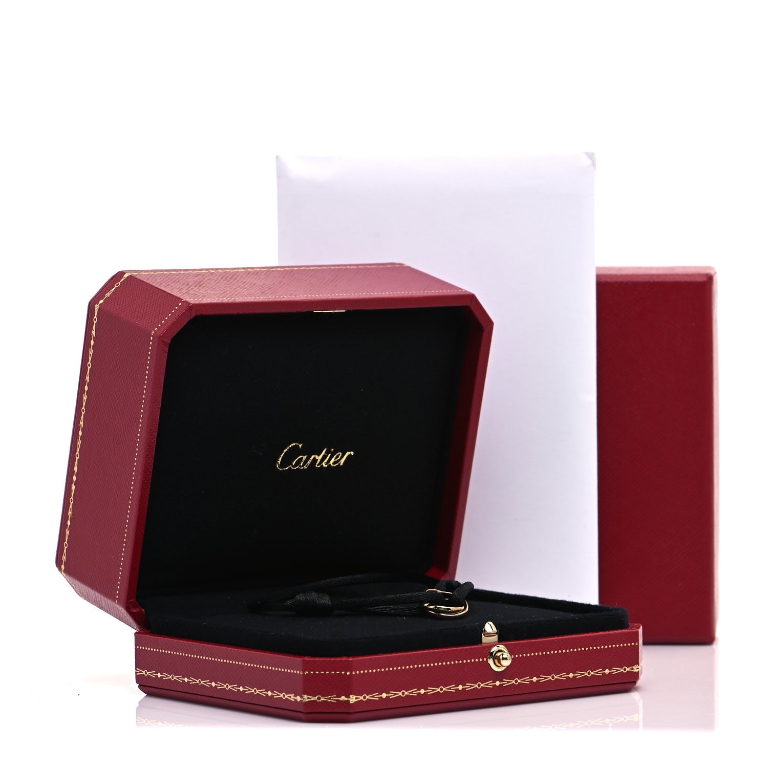 Cartier 18K Pink Yellow White Gold Trinity Adjustable Cord Bracelet Black 7 of 7