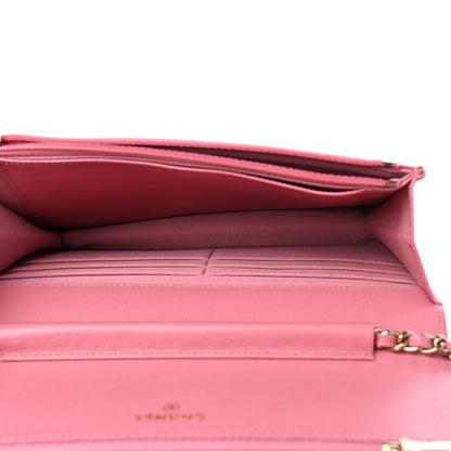 Chanel Caviar Quilted Wallet On Chain WOC Dark Pink 5 of 11