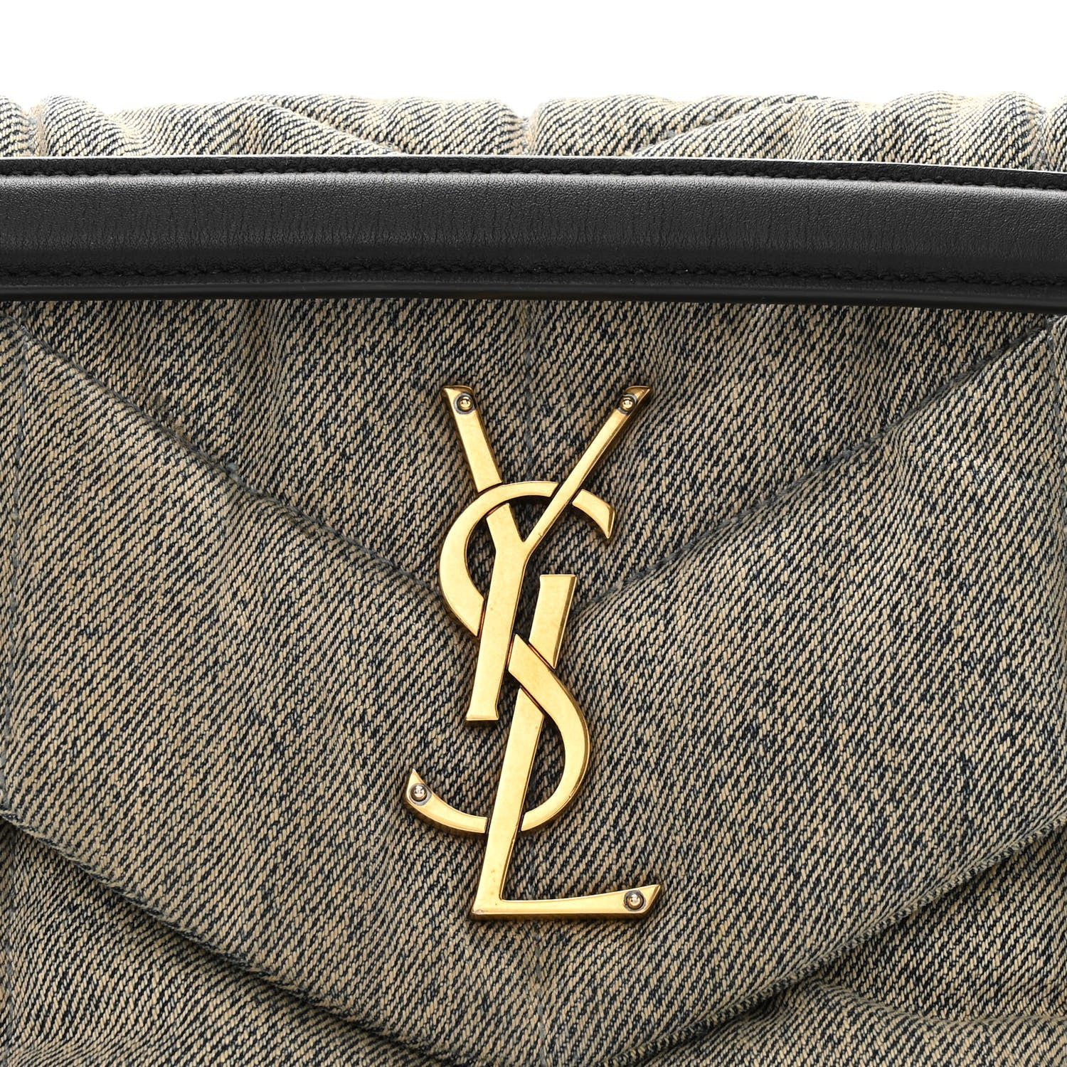Saint Laurent Denim Quilted Small Loulou Puffer Monogram Chain Satchel Azur 8 of 12