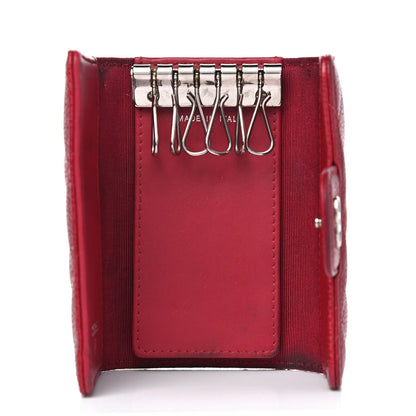 Chanel Metallic Caviar Quilted 6 Key Holder Dark Pink 4 of 13
