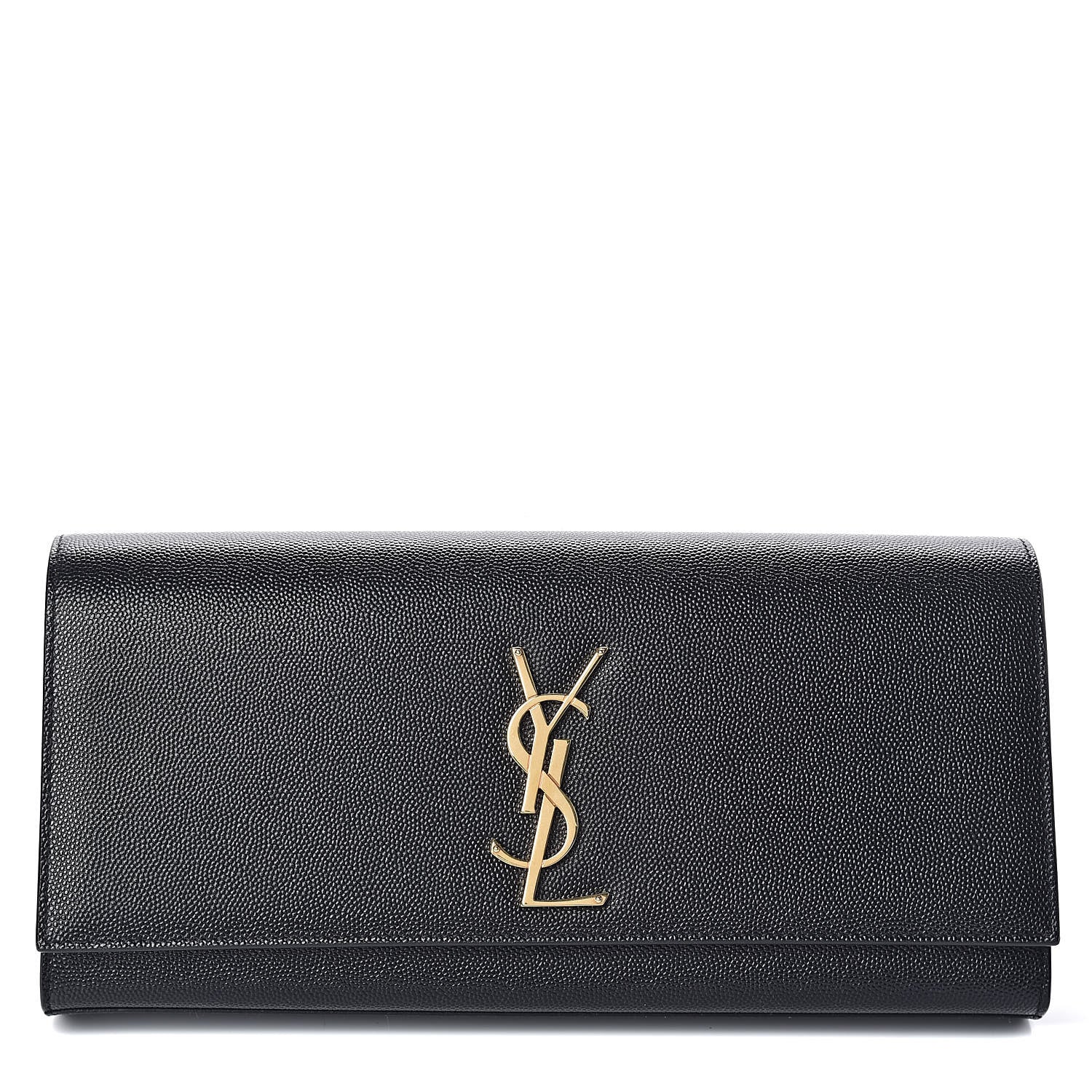 Saint Laurent Grain De Poudre Monogram Cassandre Clutch Black 1 of 9