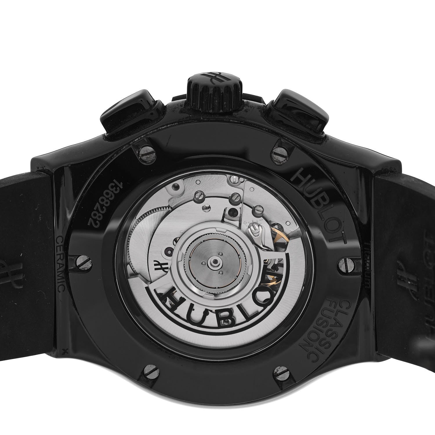 Hublot Ceramic Rubber 45mm Classic Fusion Chronograph Automatic Watch Black 521.CM.1171.RX 4 of 6